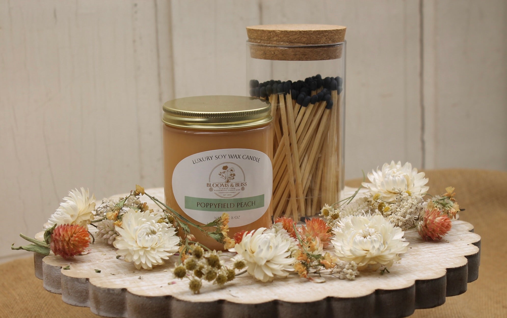Soy Wax Candle- Poppyfield Peach